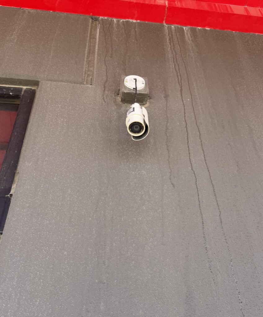 Security camera installed during medical office renovation IT infrastructure planning